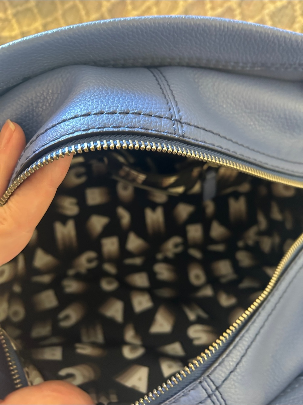 Marc Jacobs Blue Pebbled Leather Large Cruiser Satchel Excellent Condition! - Picture 11 of 14